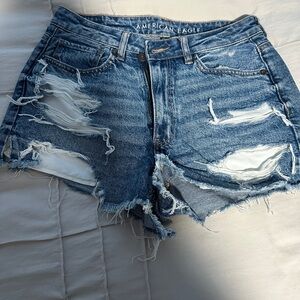 American Eagle Outfitters Distressed Denim Shorts - Blue